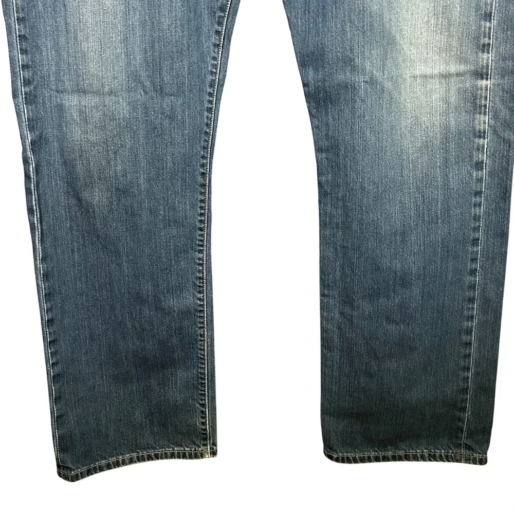 Levis 501 Straight Leg Button Fly Jeans Men's 40x32‎ Denim Blue Distressed Worn